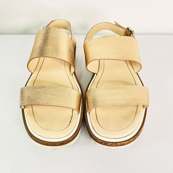 Tod's Rose Gold Genuine Leather Strappy Sandals - Picture 2 of 7